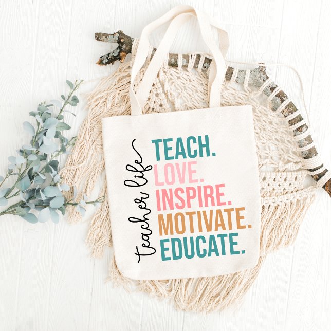 Bolso De Tela Enseñar amor inspira motivación a educar a los pro (Subido por el creador)