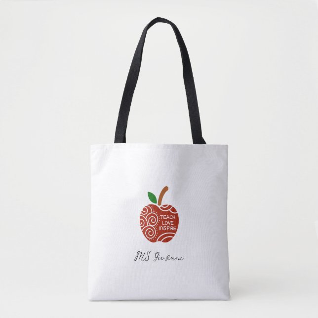 Bolso De Tela Enseñar Amor Inspirar  (Anverso)