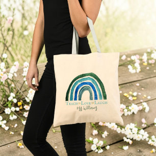 Bolso De Tela Enseñar Amor Reír Arcoíris Agradecimiento a los Ma