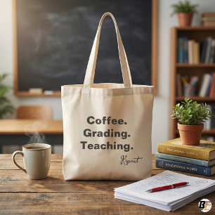 Bolso De Tela Enseñar Calificar Café Repetir Gif Divertido de