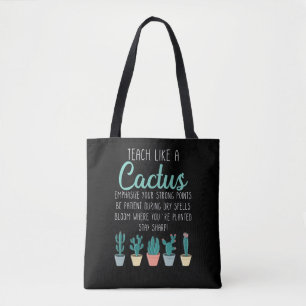 Bolso De Tela Enseñar Como Un Maestro Cactus De Vuelta A La Esc