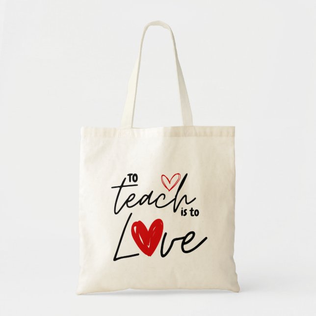 Bolso De Tela Enseñar es amar al profesor personalizado (Frente)