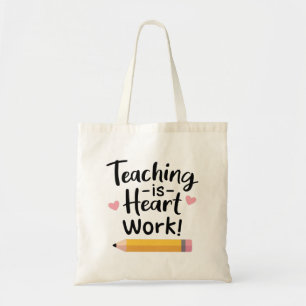 Bolso De Tela Enseñar es trabajo del corazón, Feliz día de los m