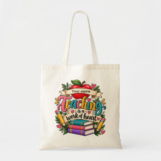 Bolso De Tela Enseñar es un trabajo del corazón