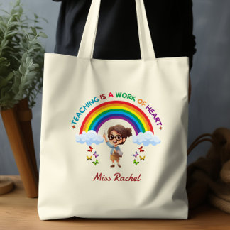 Bolso De Tela Enseñar es un Trabajo del Corazón Adorable Profeso