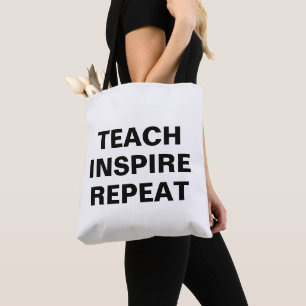 Bolso De Tela Enseñar Inspirar Repetir Diseño Motivacional