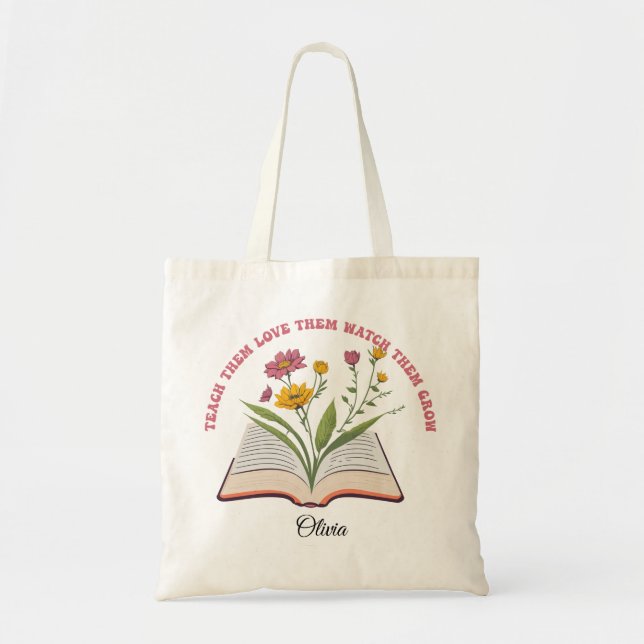 Bolso De Tela enseñarles a amar a los niños verles crecer (Frente)