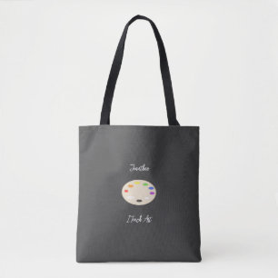 Bolso De Tela Enseño arte paleta de pintura personalizada negro