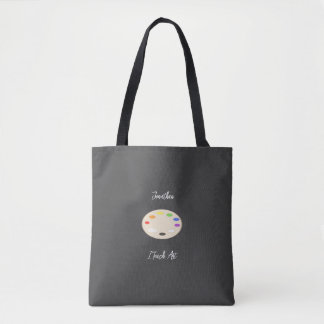 Bolso De Tela Enseño arte paleta de pintura personalizada negro