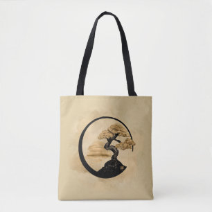Bolso De Tela Enso Zen Circle Bonsai - Golden Sunrise