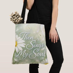 Bolso De Tela Entonces canta mi alma Dandelios y margaritas