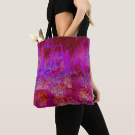 Bolso De Tela Entorno impresionista Trippy Red y Magenta