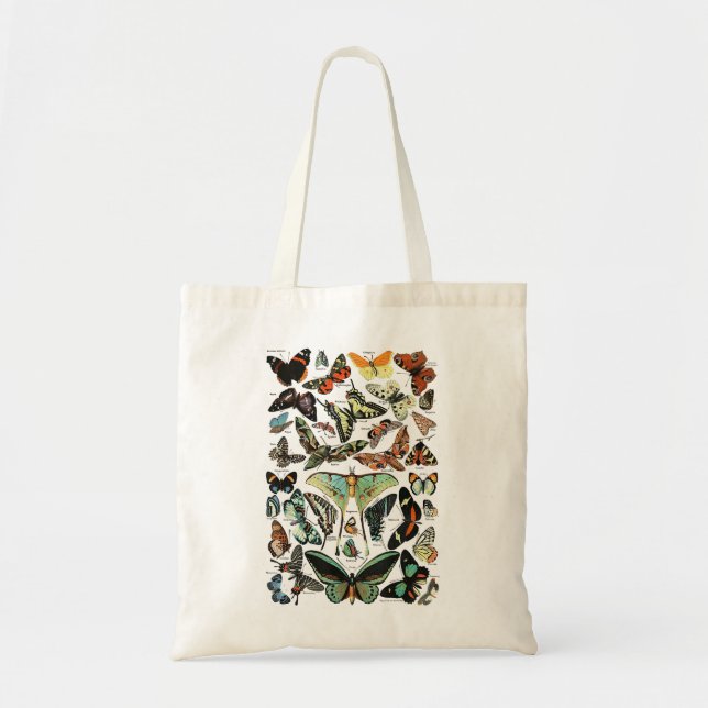 Bolso De Tela Entornos de la colección de mariposas mariposas de (Frente)