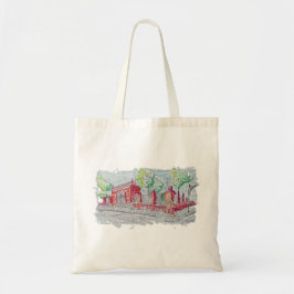 Bolso De Tela Entrada histórica de ladrillo rojo