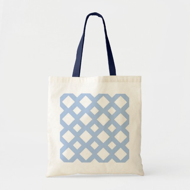 Bolso De Tela Entramado azul claro sobre blanco (Frente)