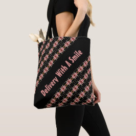 Bolso De Tela Entrega Con Un Tote Patroneado De Sonrisas