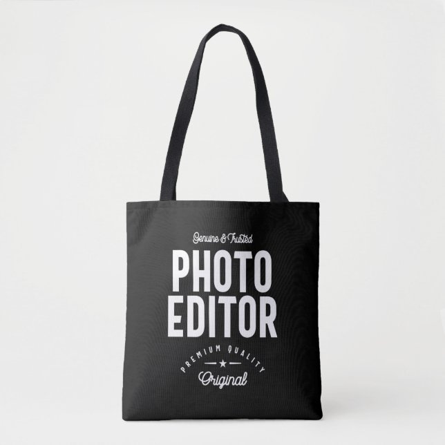 Bolso De Tela Entrega de títulos de trabajo del editor de fotos (Anverso)