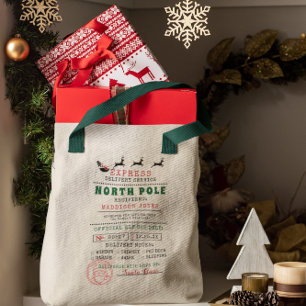 Bolso De Tela Entrega especial del Polo Norte de Santa