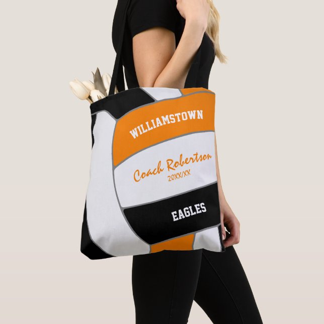 Bolso De Tela entrenador de atleta de voleibol del equipo naranj (Detalle)