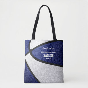 Bolso De Tela entrenador de baloncesto de colores azul blanco