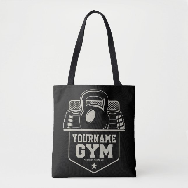Bolso De Tela Entrenador de fitness de Kettlebell para el GIMNAS (Anverso)