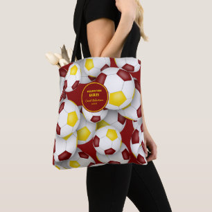 Bolso De Tela entrenador de fútbol del equipo de oro de maroon