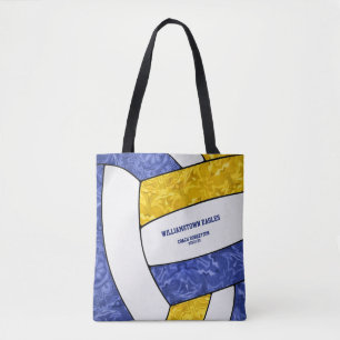 Bolso De Tela entrenador de voleibol chica del equipo de oro azu