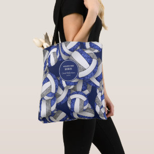 Bolso De Tela entrenador de voleibol de colores gris azul