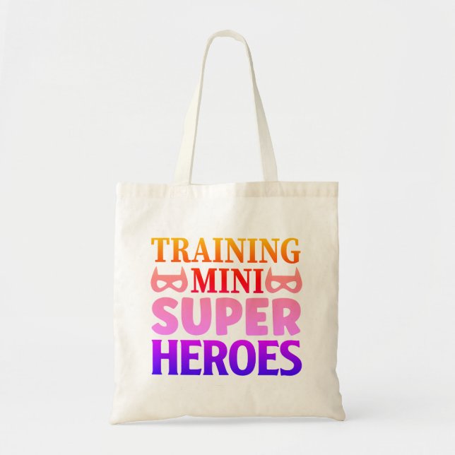 Bolso De Tela Entrenamiento Mini cena Héroes regalo de profesor (Frente)