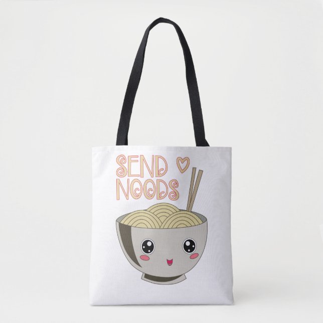 Bolso De Tela Envíe noods Kawaii Ramen Bowl Miso Noodle Soup Gif (Anverso)