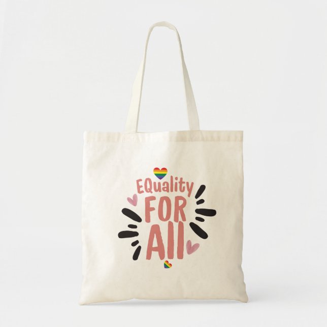 Bolso De Tela Equality Pride Month Tote Bag – Rainbow LGBTQ (Frente)