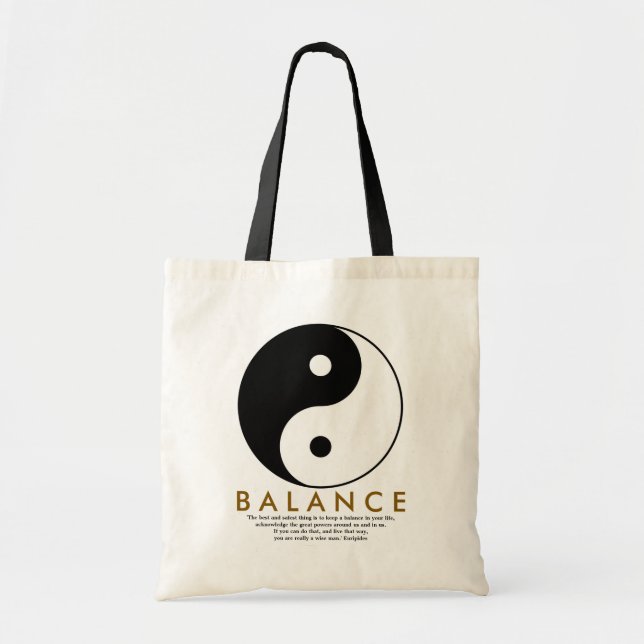 Bolso De Tela equilibrio yoga yin yang con presupuesto (Frente)