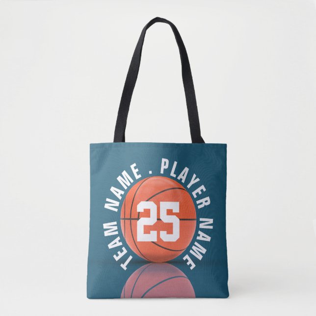 Bolso De Tela Equipo de baloncesto Personalizado (Anverso)