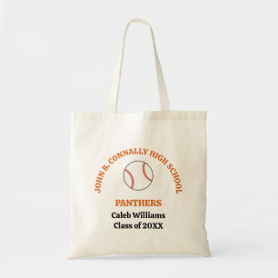 Bolso De Tela Equipo de béisbol naranja Escuela Secundaria Perso