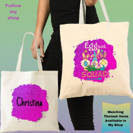 Bolso De Tela Equipo de búsqueda de huevos de Pascua personaliza
