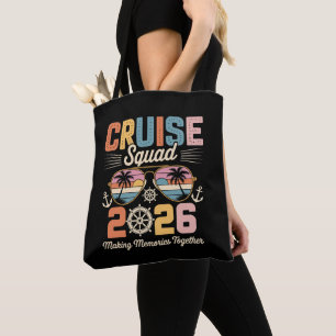 Bolso De Tela Equipo de crucero 2026 Vacaciones familiares Retro