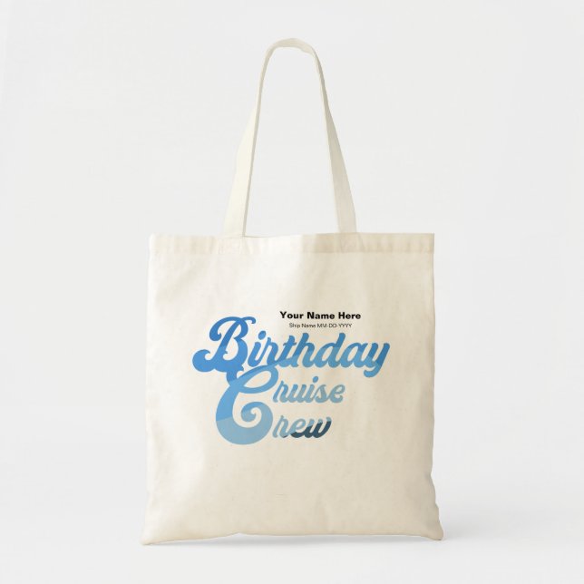 Bolso De Tela Equipo de crucero de cumpleaños (Frente)