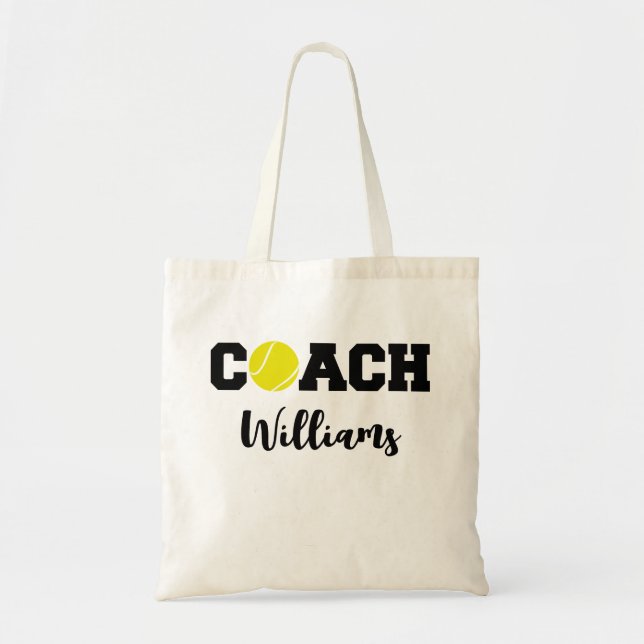 Bolso De Tela Equipo de entrenador de tenis personalizado (Frente)