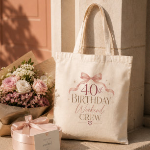 Bolso De Tela Equipo de fin de semana del 40 cumpleaños elegante