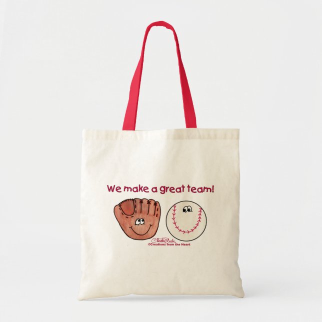 Bolso De Tela Equipo de guantes de béisbol y béisbol (Frente)