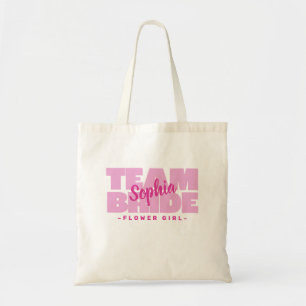 Bolso De Tela Equipo de la Novia Dama de Honor Nombre Rosa Dulce