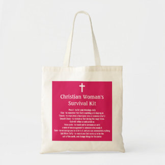 Bolso De Tela Equipo de la supervivencia de la mujer cristiana