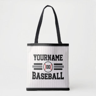 Bolso De Tela Equipo de NOMBRE del jugador de béisbol retro pers