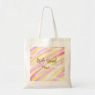 Bolso De Tela Equipo de novia dorado rosa pastel brillante color