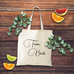Bolso De Tela Equipo de novia elegante caligrafía