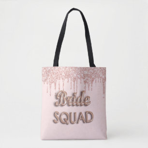 Bolso De Tela Equipo de novia rosa dorado rosa brillo despedida