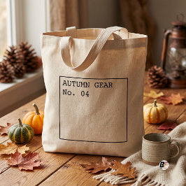 Bolso De Tela Equipo de otoño tipografía moderna negro
