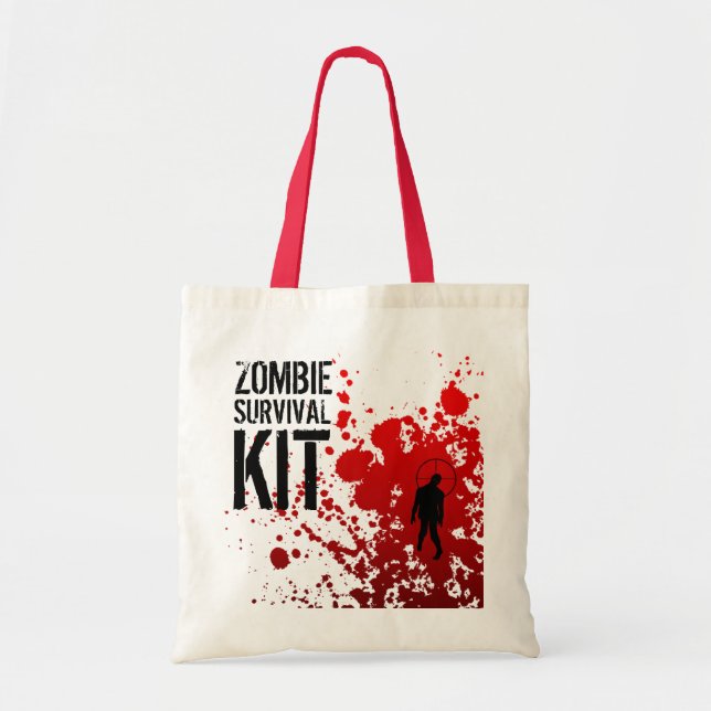 Bolso De Tela EQUIPO de SUPERVIVENCIA del ZOMBI - tote (Frente)