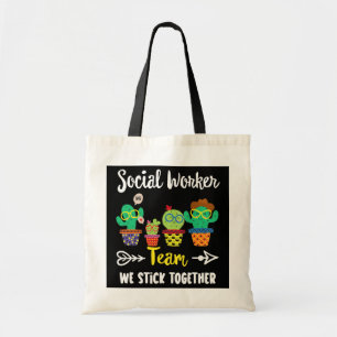 Bolso De Tela Equipo de trabajadores sociales Funny Cactus Crew