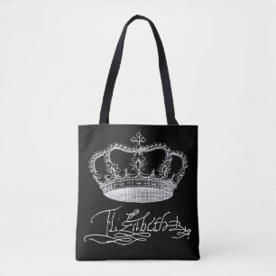 Bolso De Tela Equipo Elizabeth - La firma y corona de la Reina